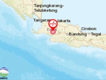 Titik pusat lokasi gempa bumi Kota Bogor, Jumat (8/12/2023). (Foto: BMKG)
