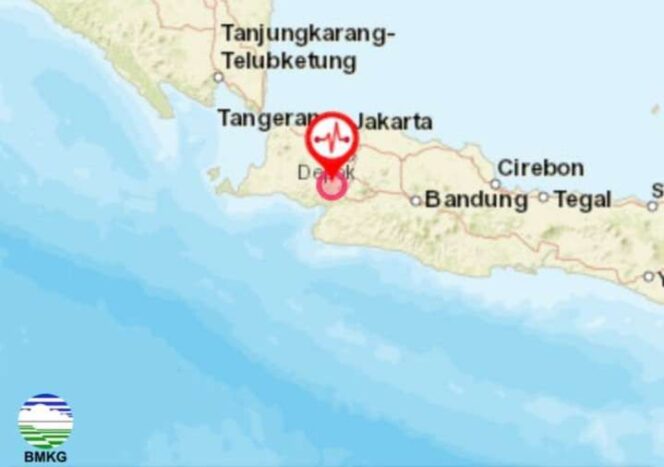 
 Titik pusat lokasi gempa bumi Kota Bogor, Jumat (8/12/2023). (Foto: BMKG)
